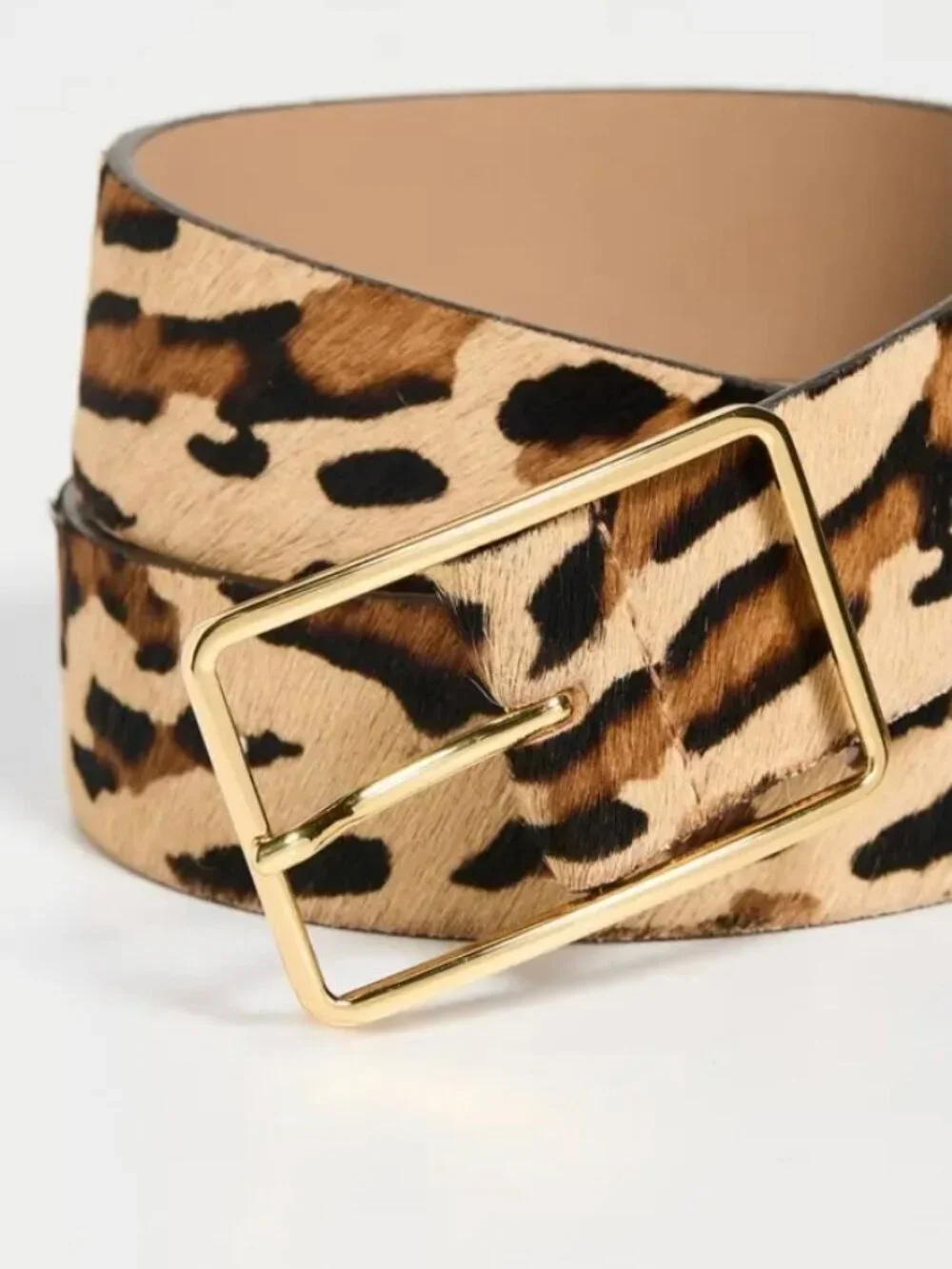 B-Low The Belt Milla Genuine Calf Hair Belt in Leopard Gold - Small